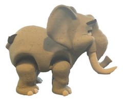 3D Printed Elephant Male Figure – Articulated Multi-Color African Animal – 3in