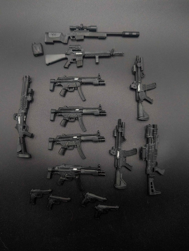 3D printed 1/12 scale G.I.Joe classified Police SWAT team weapon fodder bundle