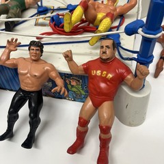 WWF 1985 Sling Em Fling Em Ring & Lot Of 12 Wrestling Figures, 1984 ~ 1986 VTG