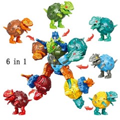 6 in 1 STEM Dinosaur Robots Transformed Toys Set,Toddler Toys for Kids Boys A…