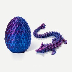 Easter Gift 3D Printed Dragon w/Egg Crystal Dragon Fidget Toys Full Articulated