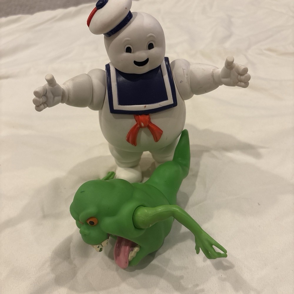 Vintage 1984 Ghostbusters Stay Puft Marshmallow Man & Slimer Read Pictures