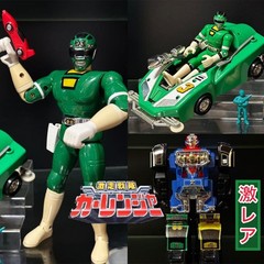 Bandai CarRanger Power Ranger Green Racer Figure Set RV Robo Parts Missing