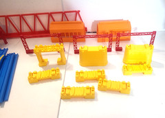 Vtg TOMY Plarail Blue Train Track Bridge Lot 145 pc Thomas & Friends TrackMaster