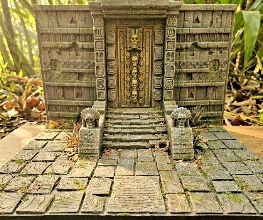 1:18 or 1:12 Scale Aztec Mayan Ruins Ancient Temple Entrance Diorama 3D Printed