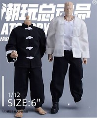 1/12 Chinese Kungfu Garments Tunic Suit Clothes Fit 6” Action Figure