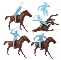 BMC Classic Marx Civil War Cavalry – 16pc Powder Blue Plastic Figure Playset