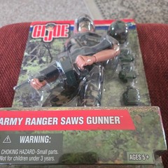 GI JOE, 2001 Army Ranger SAWS Gunner, NIB, AA, WITH HASBRO STANDARD QA CARD