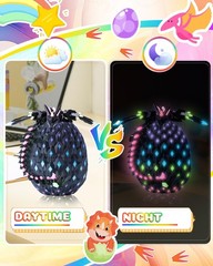 3D Printed Easter Dragon Eggs with Wings Rainbow Glow in The Dark Crystal Stuff