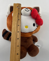 Hello Kitty By Sanrio Stuffed Plush Toy Dressed As Red Panda Bear With Bow