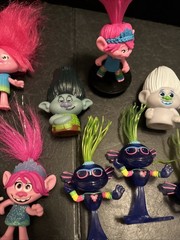 Lot of 12 Trolls Figures Characters Toys Dolls World Tour Finger Puppets Etc