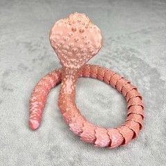 3D Printed Python Snake Pink 15” Kids Fun Toy