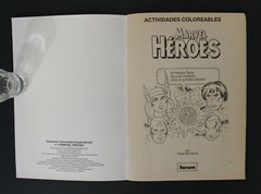 1989 MARVEL HEROES COLORING BOOK Vintage Spain SECRET WARS 10.5″ 26.5 cm