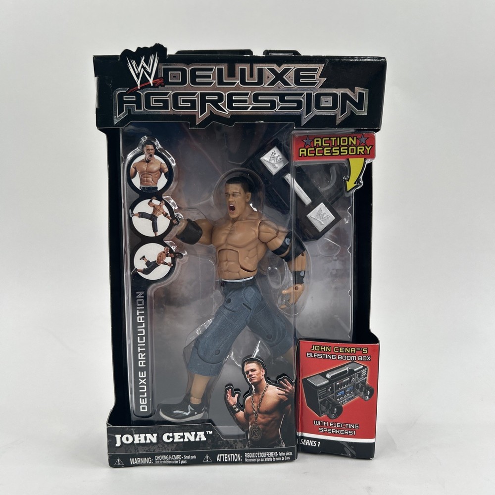 2006 Jakks Pacific WWE Deluxe Aggression John Cena Series 3 Blasting BoomBox CIB