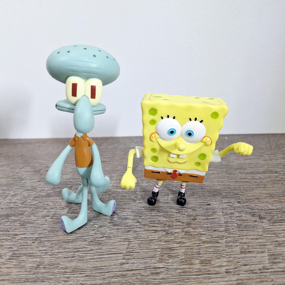 SpongeBob Squarepants & Squidward Viacom Hillenberg Vintage 2001 PVC Figure