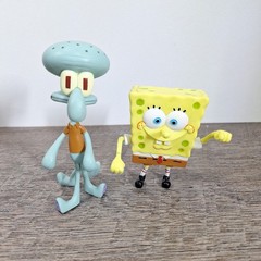 SpongeBob Squarepants & Squidward Viacom Hillenberg Vintage 2001 PVC Figure