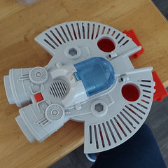 Action Figure Spaceship Accessory Vehicle Part w/ Blue Canopy, Plastic