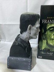 Frankenstein Bust Coin Bank Boris Karloff Silver Screen Version X-Plus 11.5”