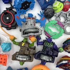 Large 90+ Piece Lot Of Beyblade Spinners, Discs, Launchers, Parts