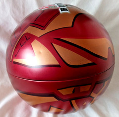 Bakugan Tin Metal Ball Storage Red and Gold with Inner Case 2008 Spin Master