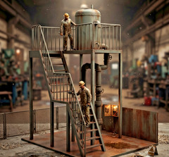 Industrial Water Tank Platform Diorama 1:12 1:18 Scale 3D Printed 6 or 4 Inch