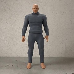 SU-BS-GY: 1/12 Grey body suit for 6 inch muscular body