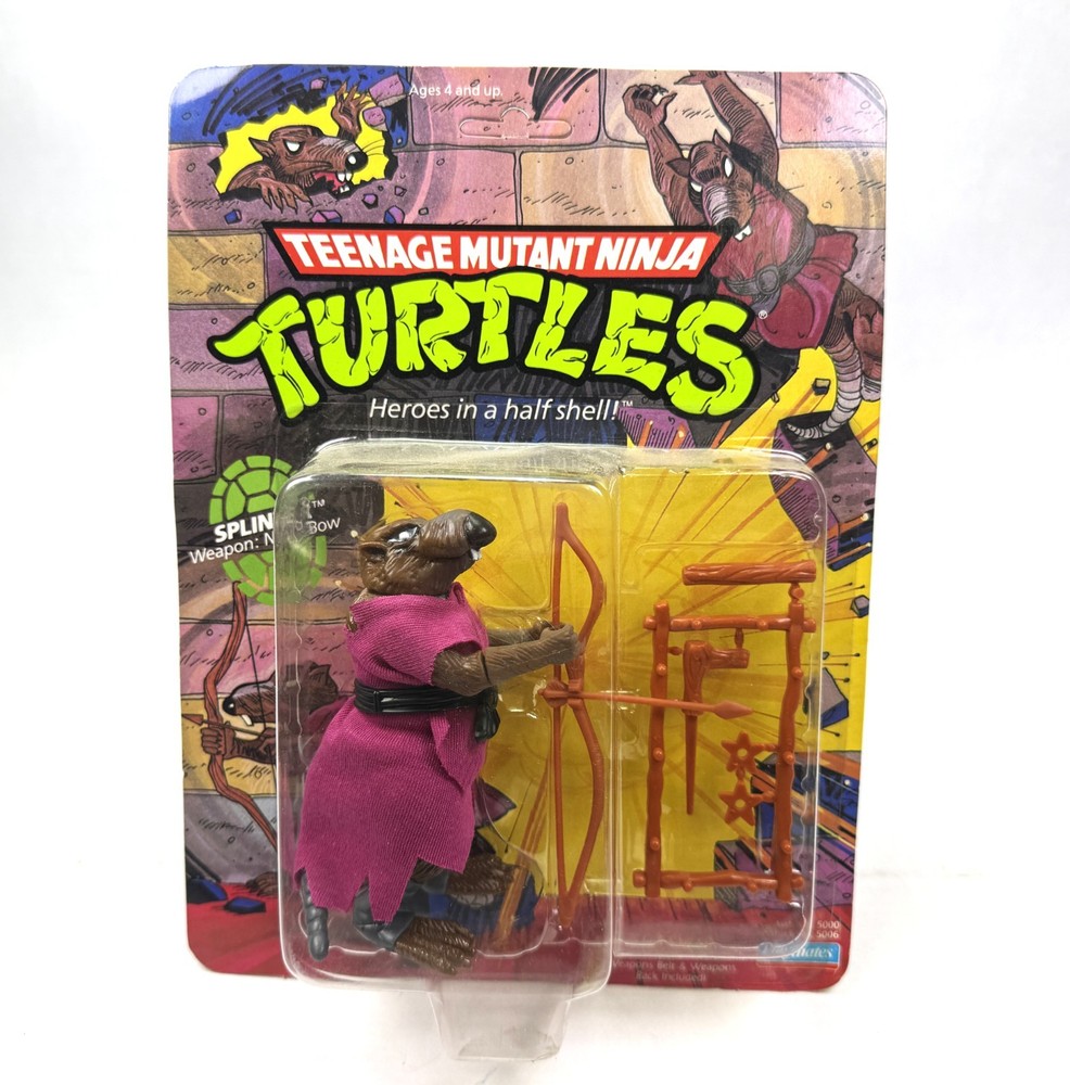 Master Splinter Vintage TMNT Ninja Turtles Figure New 1988 Unpunched 10 Back