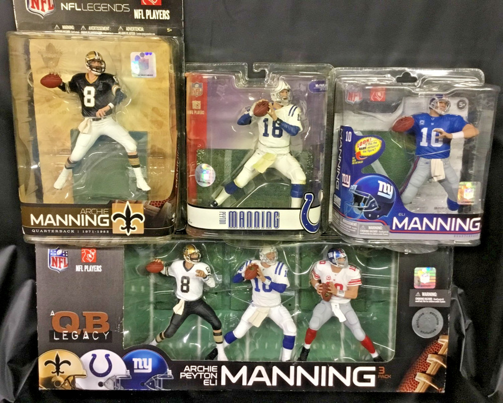 MCFARLANE NFL SAINTS COLTS GIANTS ARCHIE PEYTON ELI MANNING HOF 3 PACK+ NEW WOW