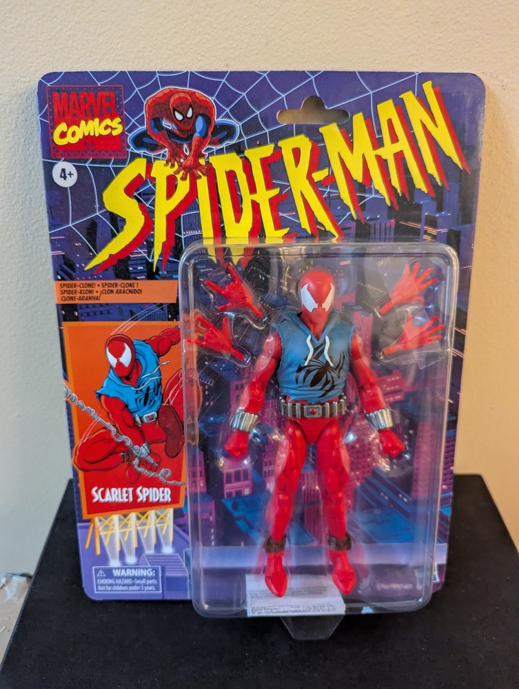 Hasbro Marvel Legends Spiderman Retro Card Scarlet Spider 6” MIP!