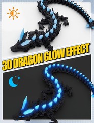 3D Printed Dragon Egg Toy with Glow in The Dark Articulated Easter 3D Printe…