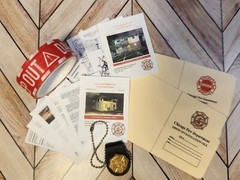 1/6 SCALE Dollhouse MINI Chicago FIRE Arson Badge, Folders, Caution Tape, Docs