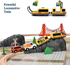 72Pc Wooden Train Tracks Lot Railway Pieces Set Play for Thomas the Train Brio