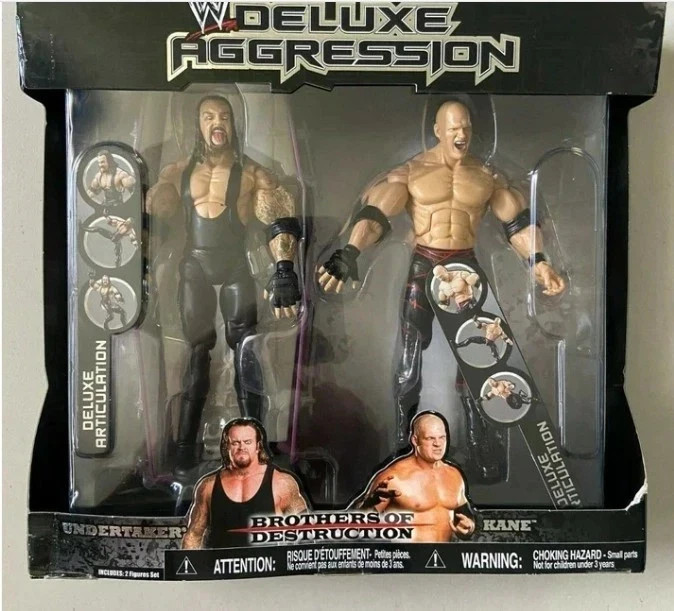 WWE Deluxe Aggression Brothers of Destruction Undertaker & Kane New Sealed 2007