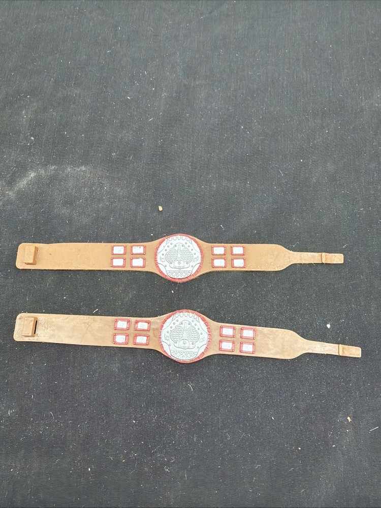 Vintage 80’s LJN WWF Wrestling Superstars Tag Team Championship Belts Only