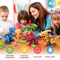 Dinosaur Toys for 3 4 5 6 7 Year Old Boy, Take Apart Dinosaur Toys for Kid 3-…