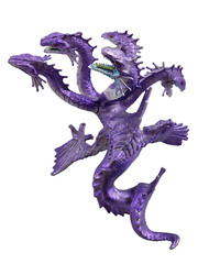 2 Safari Dragons: Brown Red Mountain & Hydra Silver Metallic Purple Mythical Lot