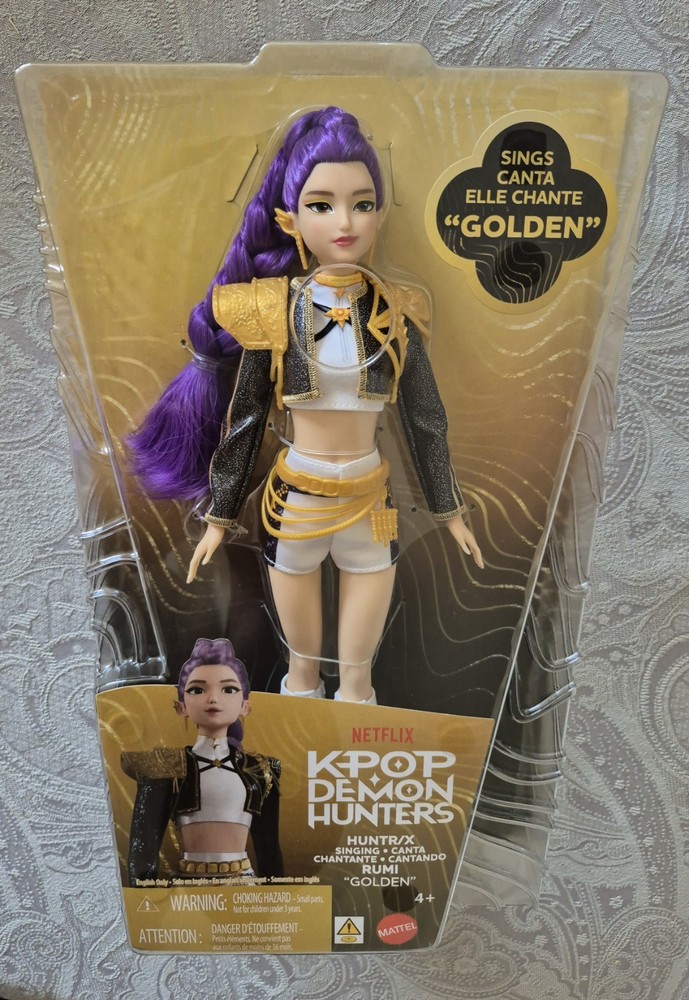 Rumi KPop Demon Hunters Huntrix Singing Golden Fashion Doll Figure Mattel