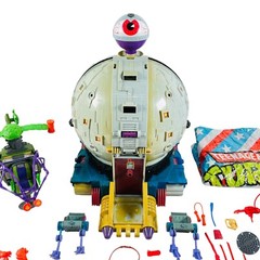 TMNT Playmates Mixed Toy Parts Lot Technodrome Pogocopter Parachute Weapons READ