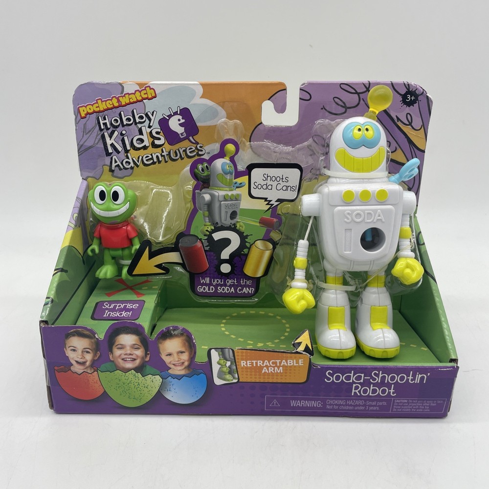 Hobby Kids Action Figures Soda Shootin Robot Pocket Watch Hobby Kids TOY TOYS