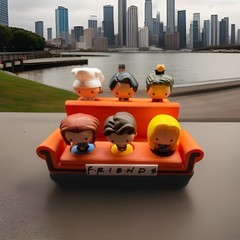FRIENDS couch for McDonalds figures (couch only figures not included)