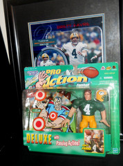 Bret Favre Mancave items 8″ x 10″ Photo in 13″ x 15″ Frame & Pro Action Football