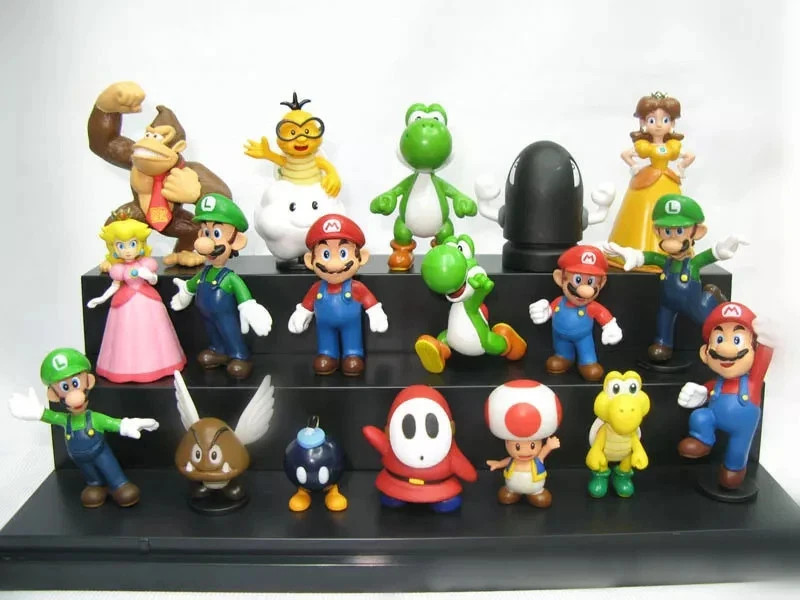 18 Pcs Set A Super Mario Bros Toy Figures Luigi Toad Yoshi Cake Toppers Party