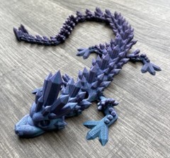 3D Printed Crystal Dragon Flexible Full Articulated Dragon Fidget Toy Deco 17in
