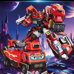 Metal Card Bot W Blaion Transforming Fire Engine Robot Vehicle Figure Car Toy