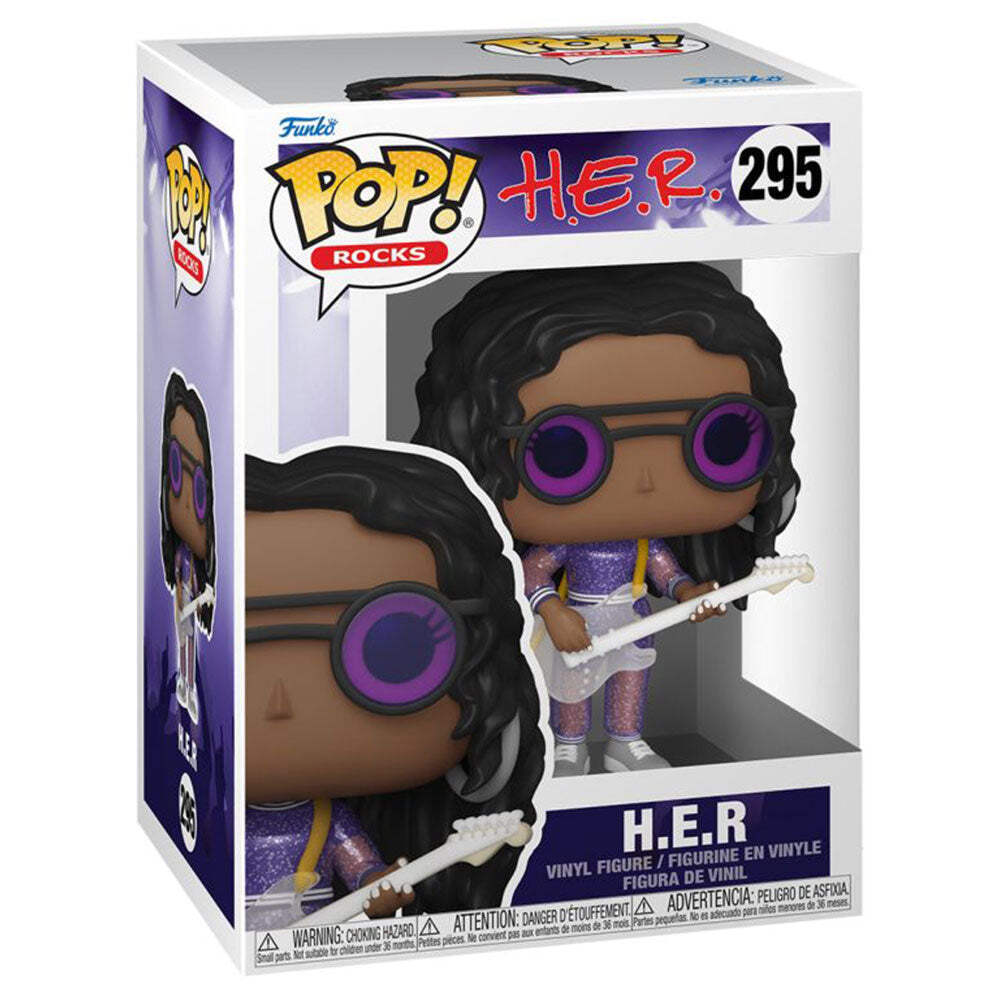 H.E.R. Pop Vinyl Sparkly Translucent Puple Outfit Officially Licensed Ages 6+
