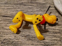 Vintage, Walt Disney Productions Pluto 4″ Vinyl Figure 1960s 5″X4″ Missing Tail