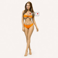 Uncensored PHICEN 1/6 Dark Blonde Suntan Female L Bust Seamless Curvy Figure