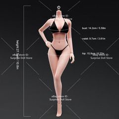 1:6 Female Makeup Seamless Body With detail Pale Skin Medium Breast 12″ Figure