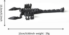 3D Printed Scorpion, Realistic Articulated & Flexible Joints, PLA, 9″, Black