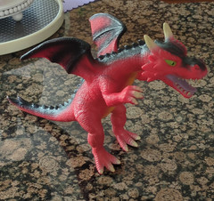Red & Black Dragon Figure Toy, Polyester Fiber, Fantasy Theme (2016)